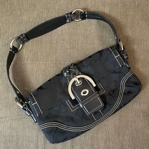 Coach Monogram Shoulder Bag - Black
